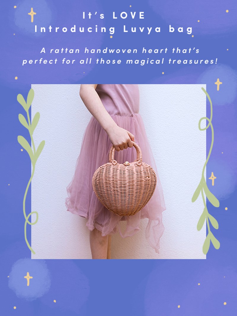 楽天市場】【Olli Ella オリエラ】RATTAN LUVYA BAG ハート型 かご