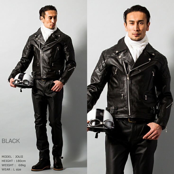 楽天市場】Horn Works 本革 UKパッドダブルライダースジャケット