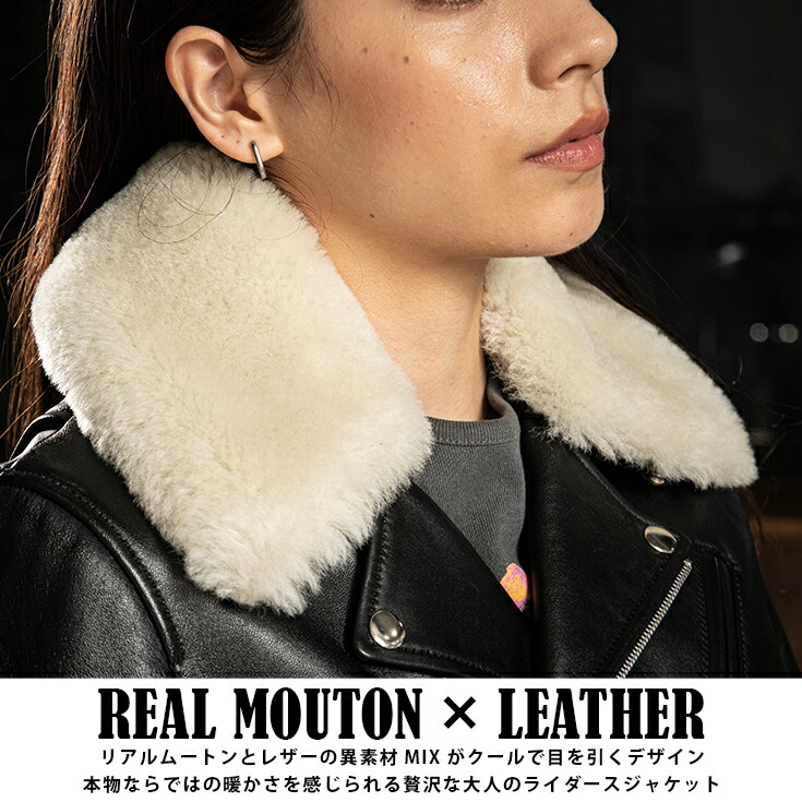 楽天市場】【20周年記念20%OFFクーポン】LIUGOO 本革 襟ボアダブル