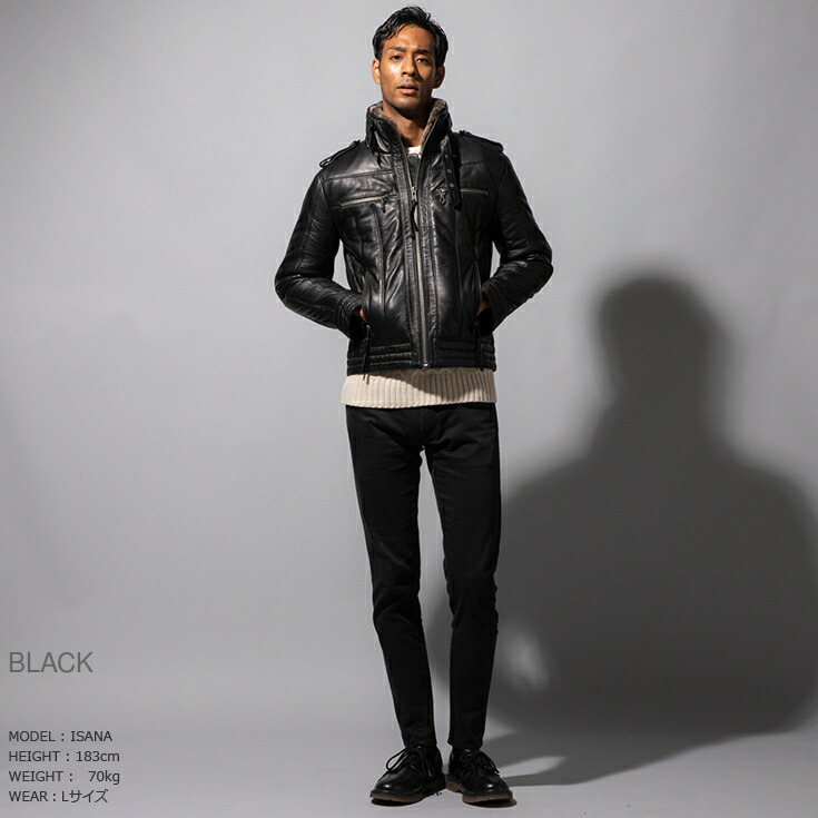 楽天市場】【30%OFFクーポン】Liugoo Leathers 本革 中綿ダウン