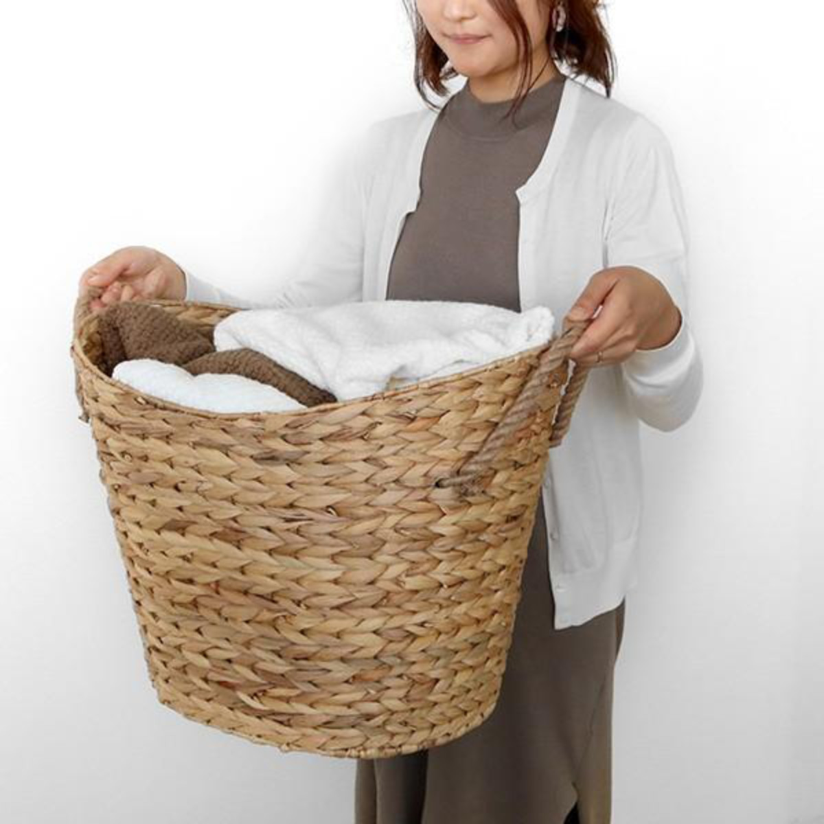 楽天市場】収納 バスケット ウォーターヒヤシンス 楕円形 大 持ち