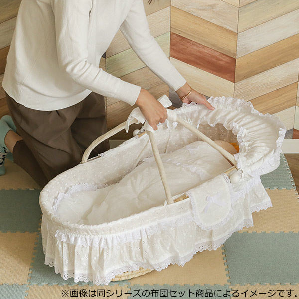 楽天市場】クーハン ベビー かご 編み込み （ 送料無料 ゆりかご