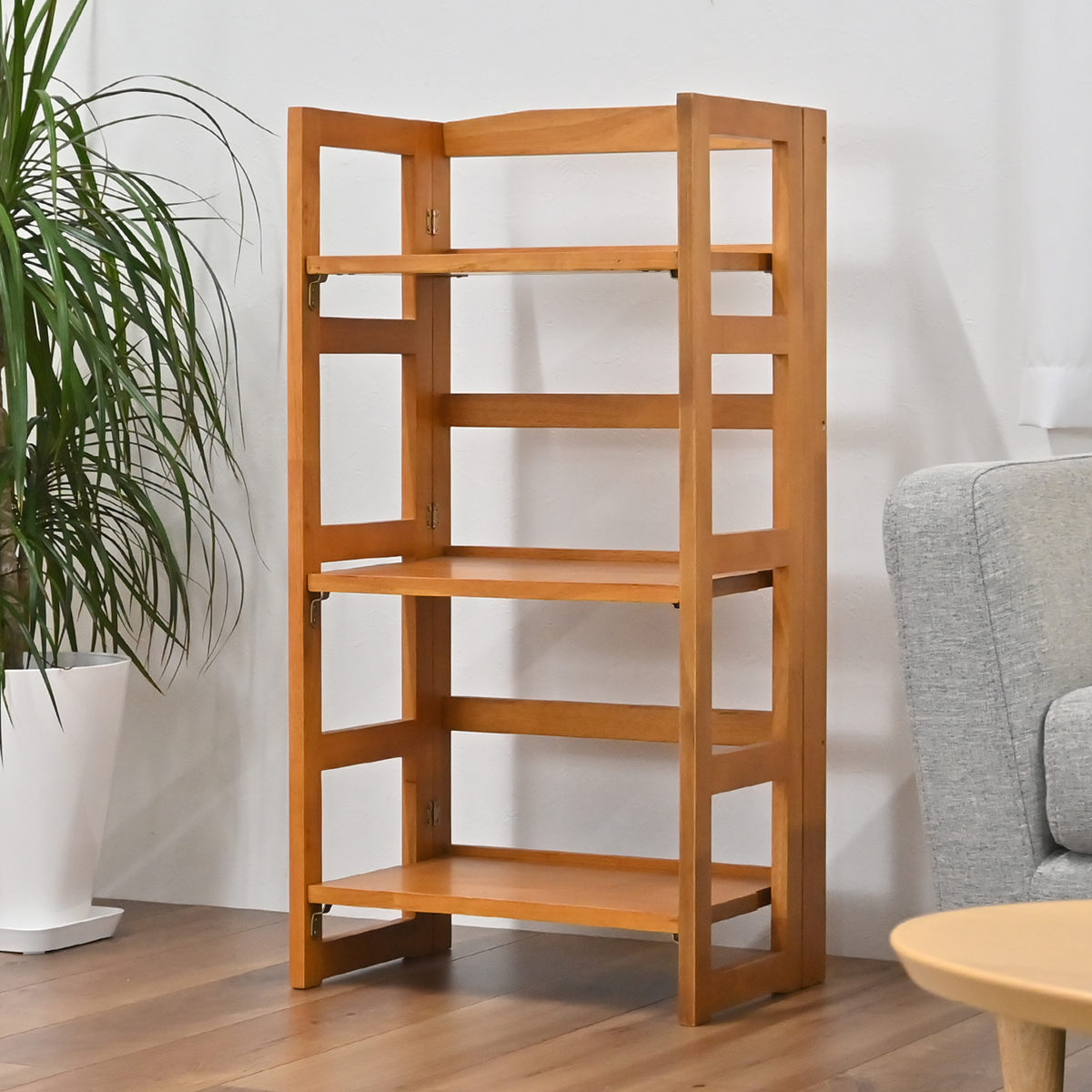 楽天市場】オープンラック 3段 天然木 折りたたみ式 幅44cm （ ラック