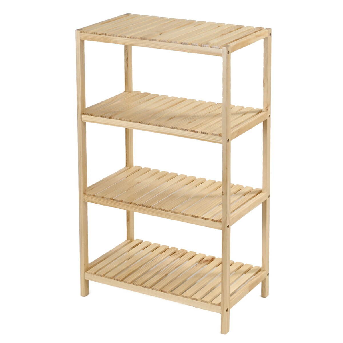 楽天市場】ウッドラック 4段 天然木 すのこラック 幅60cm （ ラック