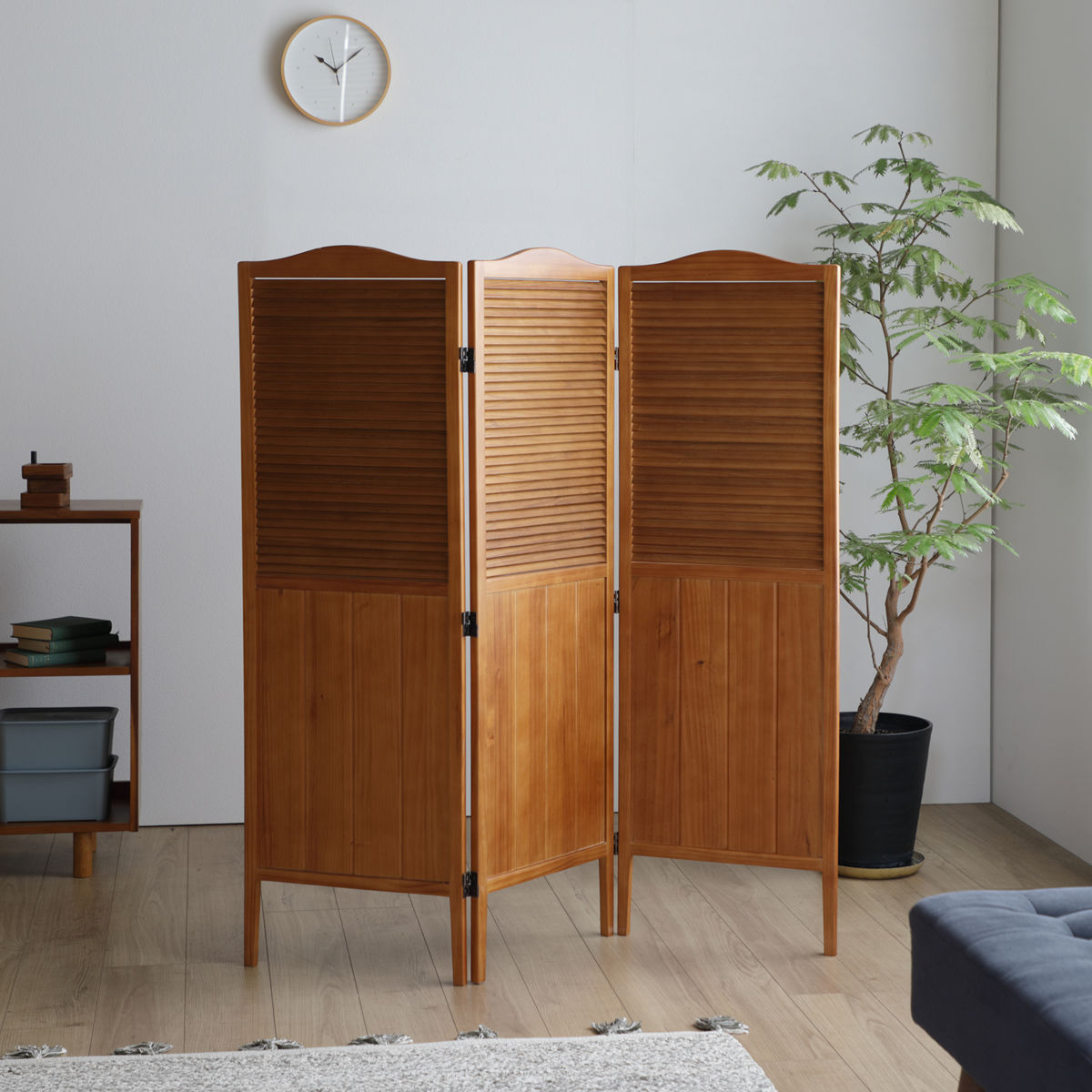 楽天市場】パーテーション 高さ135cm 3連 三つ折り 衝立 ココア 天然木