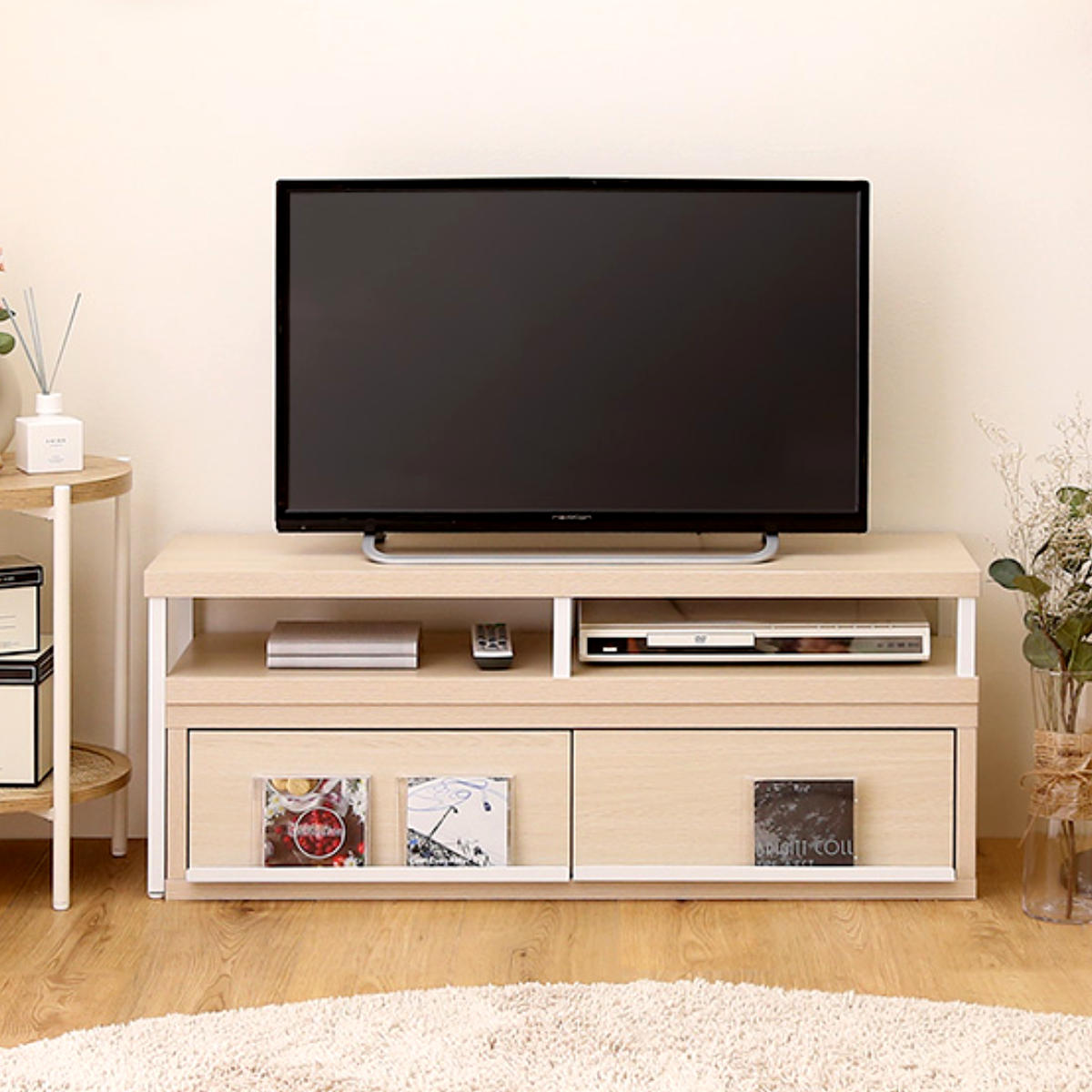 楽天市場】テレビ台 幅100.5～193.5cm 伸縮 完成品 木目調 引き出し