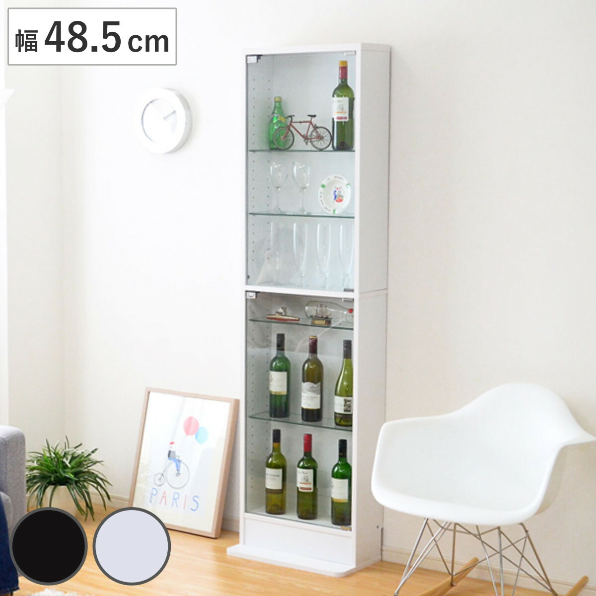 楽天市場】コレクションラック 幅48.5cm 浅型 ショーケース ガラス扉