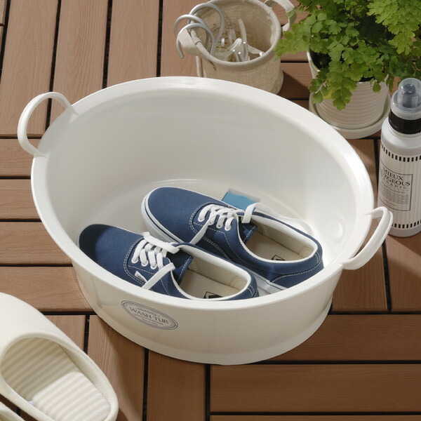 楽天市場】ウォッシュタブ 12L タライ 洗濯用 排水栓付き 楕円形