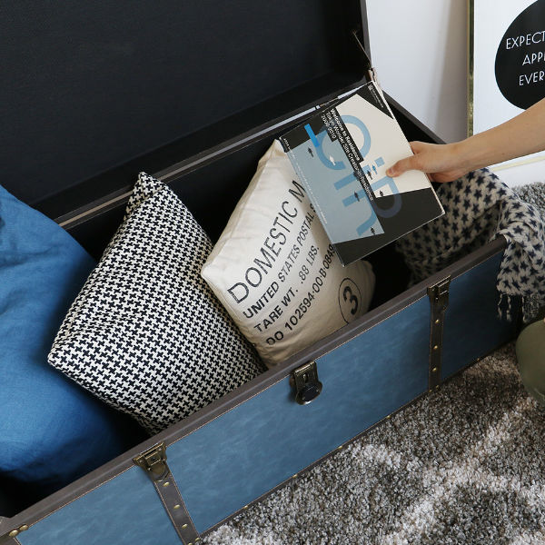 楽天市場】テーブル 幅92cm トランク 収納 机 インテリア トランク