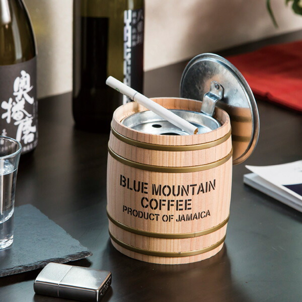 楽天市場】灰皿 木樽 ふた付き バレル 0.35L オハイザラ 卓上 はいざら