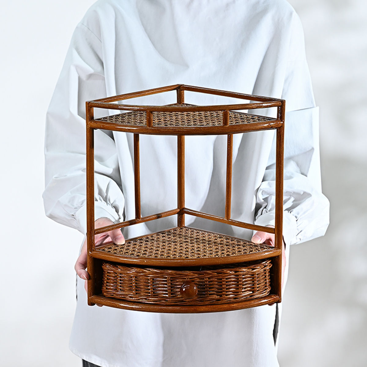 楽天市場】ミニラック 高さ32cm ラタン 軽量 天然木 （ ラタンラック