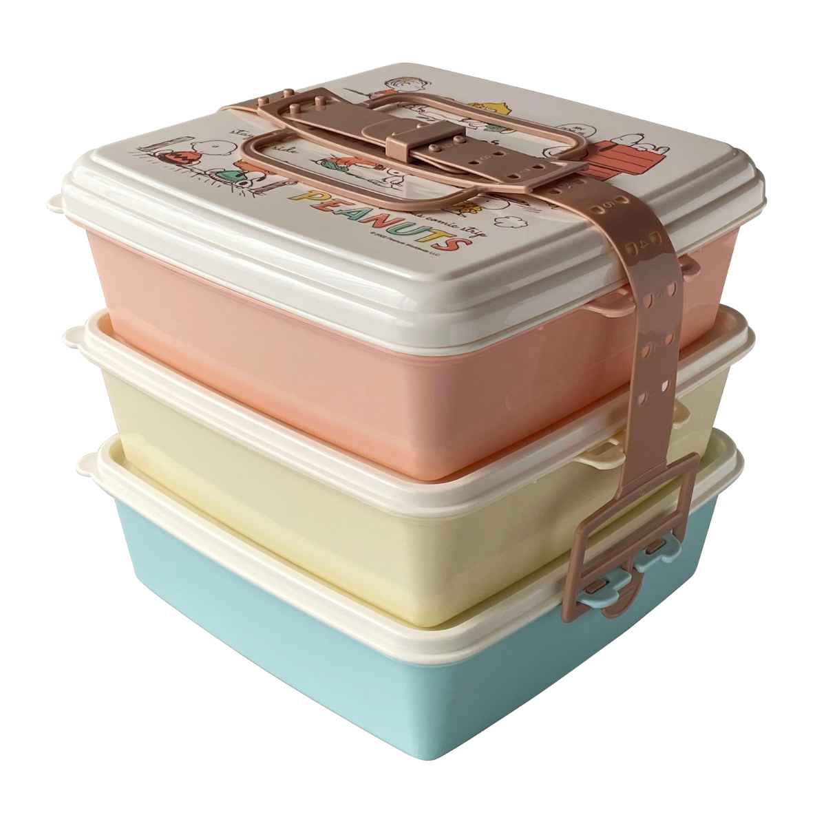 楽天市場】お弁当箱 ピクニックケース 角型 大 3段×2500ml スヌーピー