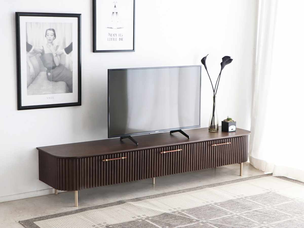 楽天市場】テレビ台 幅200cm 天然木 じゃばら風 ゴールド脚 （ ロペス