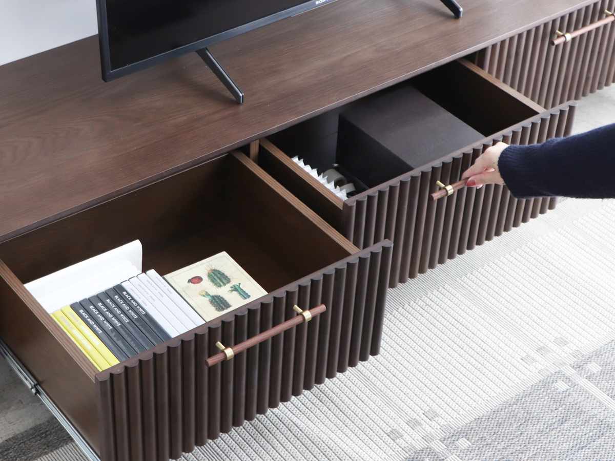 楽天市場】テレビ台 幅200cm 天然木 じゃばら風 ゴールド脚 （ ロペス