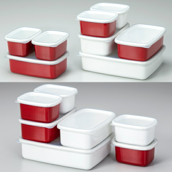 楽天市場】保存容器 1.8L ホーロー スタッキングできる 角型 L