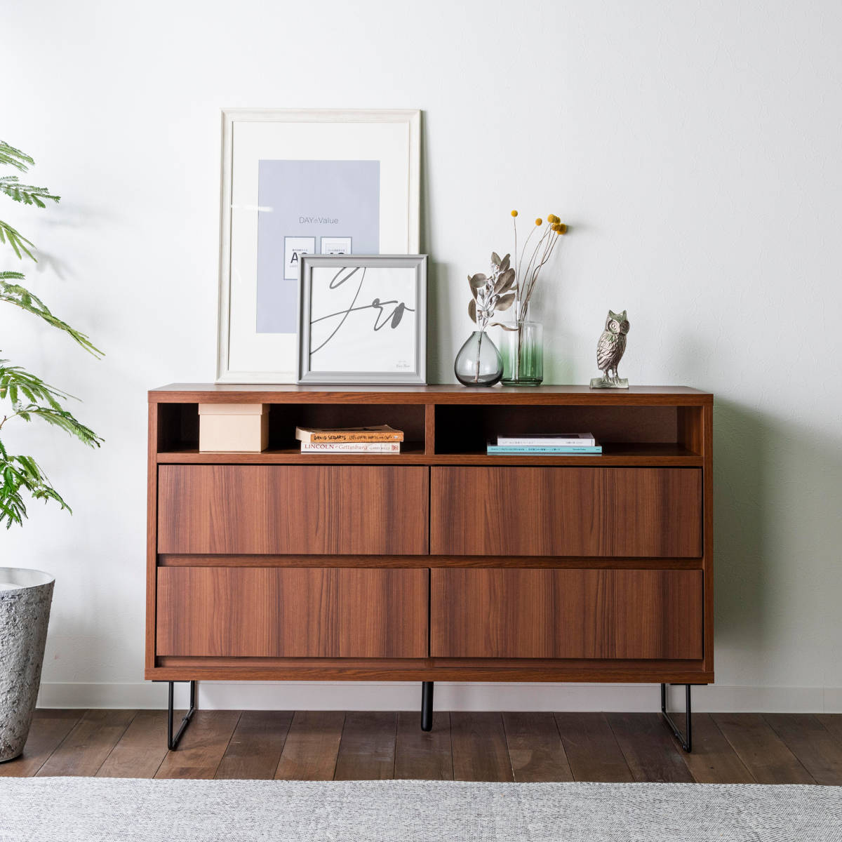 楽天市場】ワイドチェスト 幅120cm 2段4杯 ナチュラルモダン 日本製