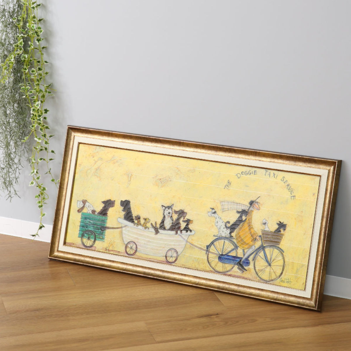 楽天市場】アートパネル サムトフト 『いぬタクシー』 94.5×43cm