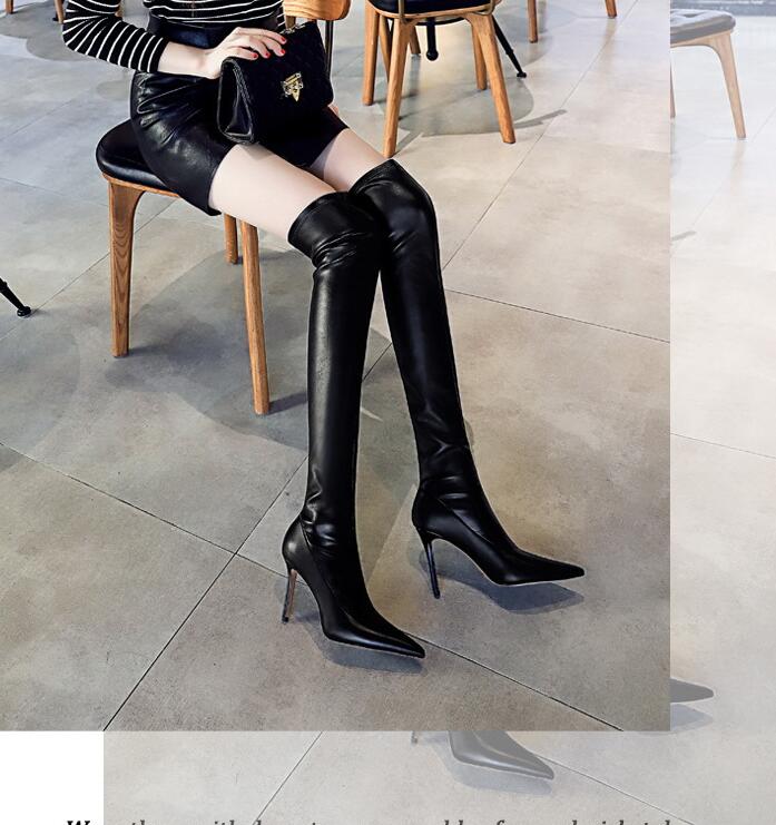 楽天市場】ロングブーツ ニーハイブーツ pu レザーブーツ ロング丈