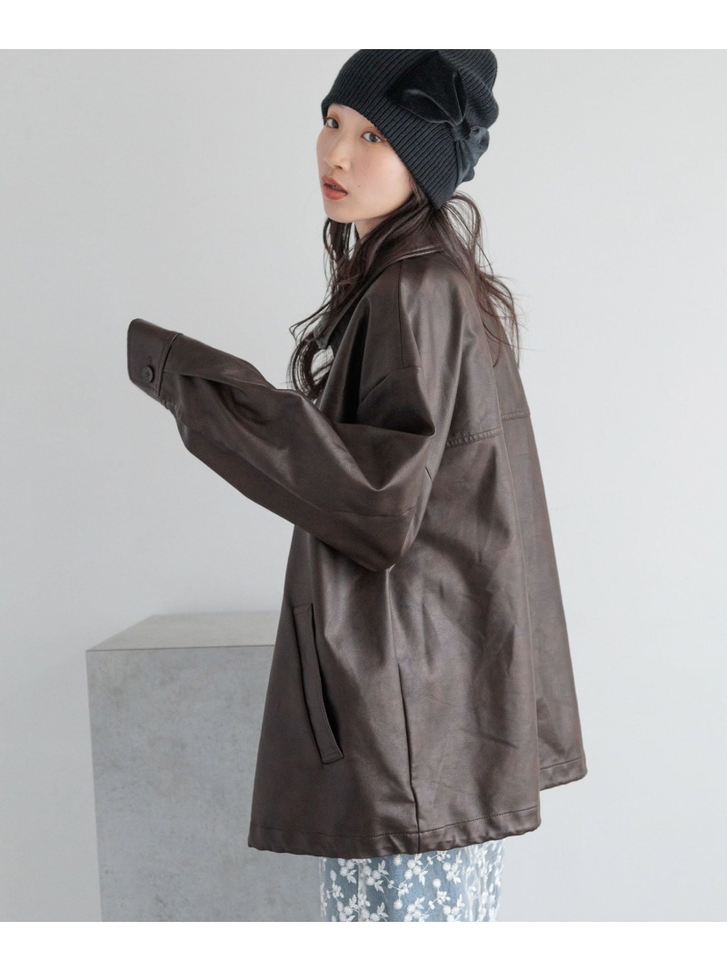 楽天市場】レザーZIPドロストブルゾン LOWRYS FARM ローリーズファーム