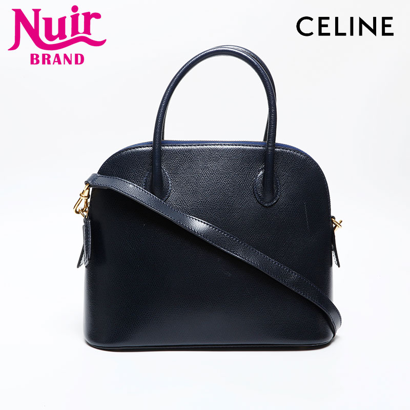 楽天市場】セリーヌ CELINE レザー 2way ハンドバッグ ネイビー