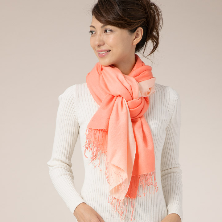 楽天市場】カシミヤ シルク 大判ストール グラデーション [ギフト箱入