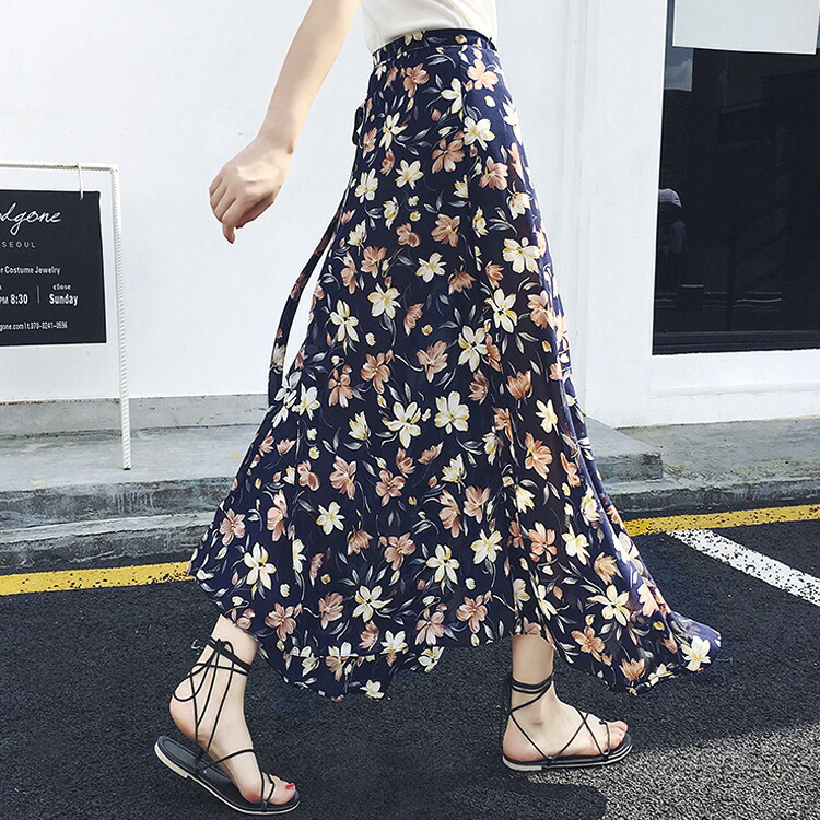 楽天市場】flower フレアシフォン ラップスカート K-085-1 巻き