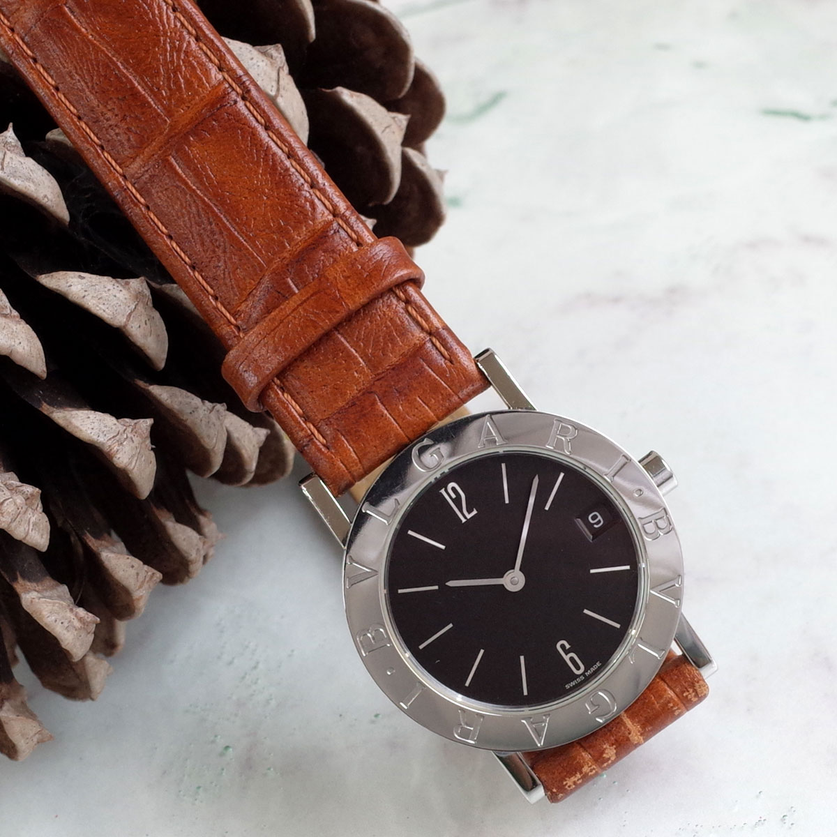 楽天市場】ブルガリブルガリ BB30SLD 黒文字盤 デイト 男女共用