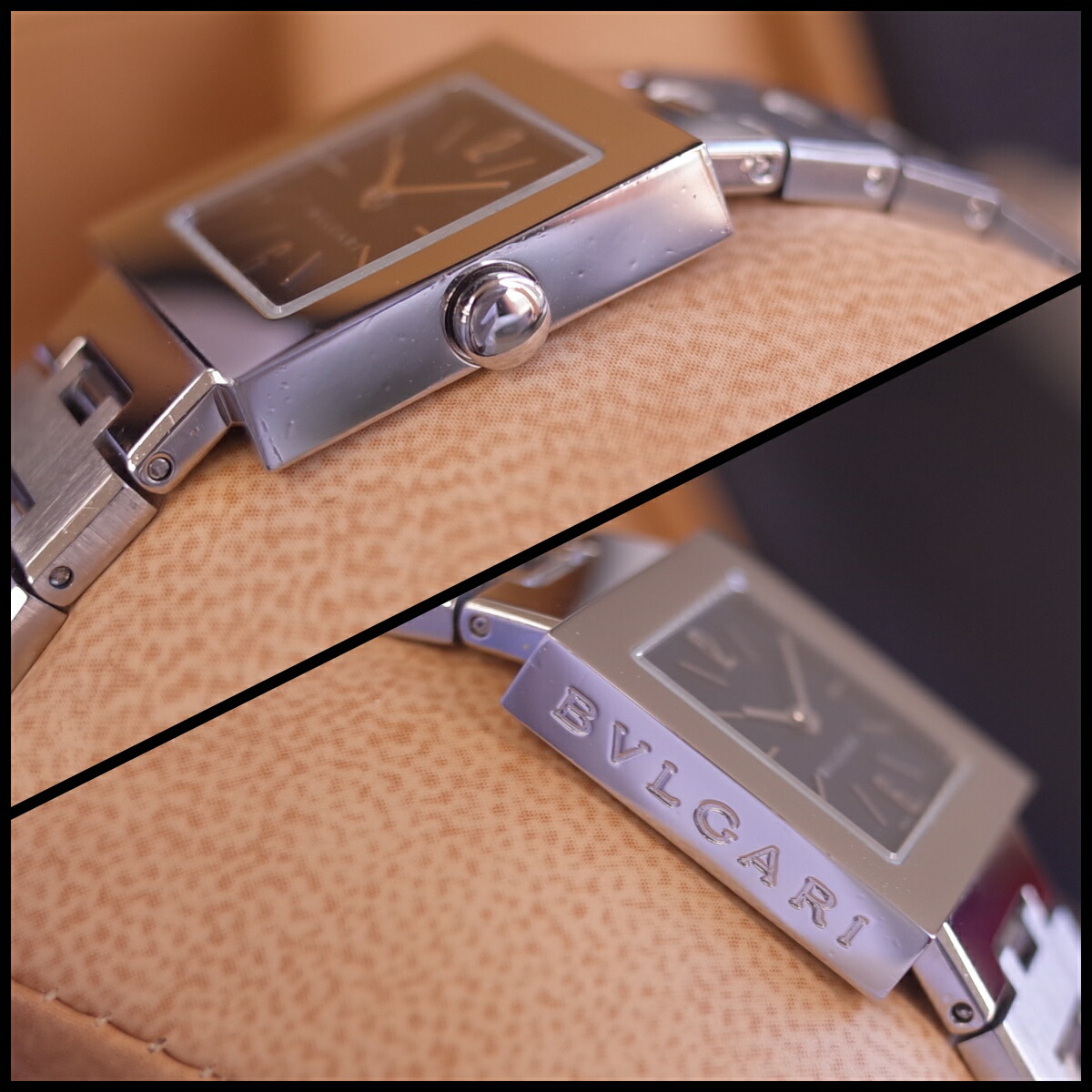 楽天市場】ブルガリ クアドラード SQ22SS 黒文字盤 スクエア