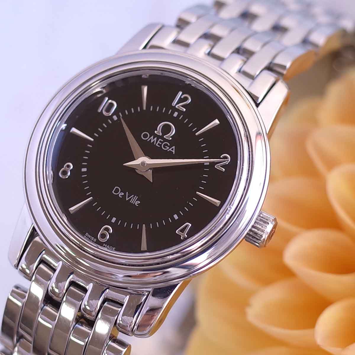 楽天市場】オメガ デビル プレステージ SS 黒文字盤 クォーツ