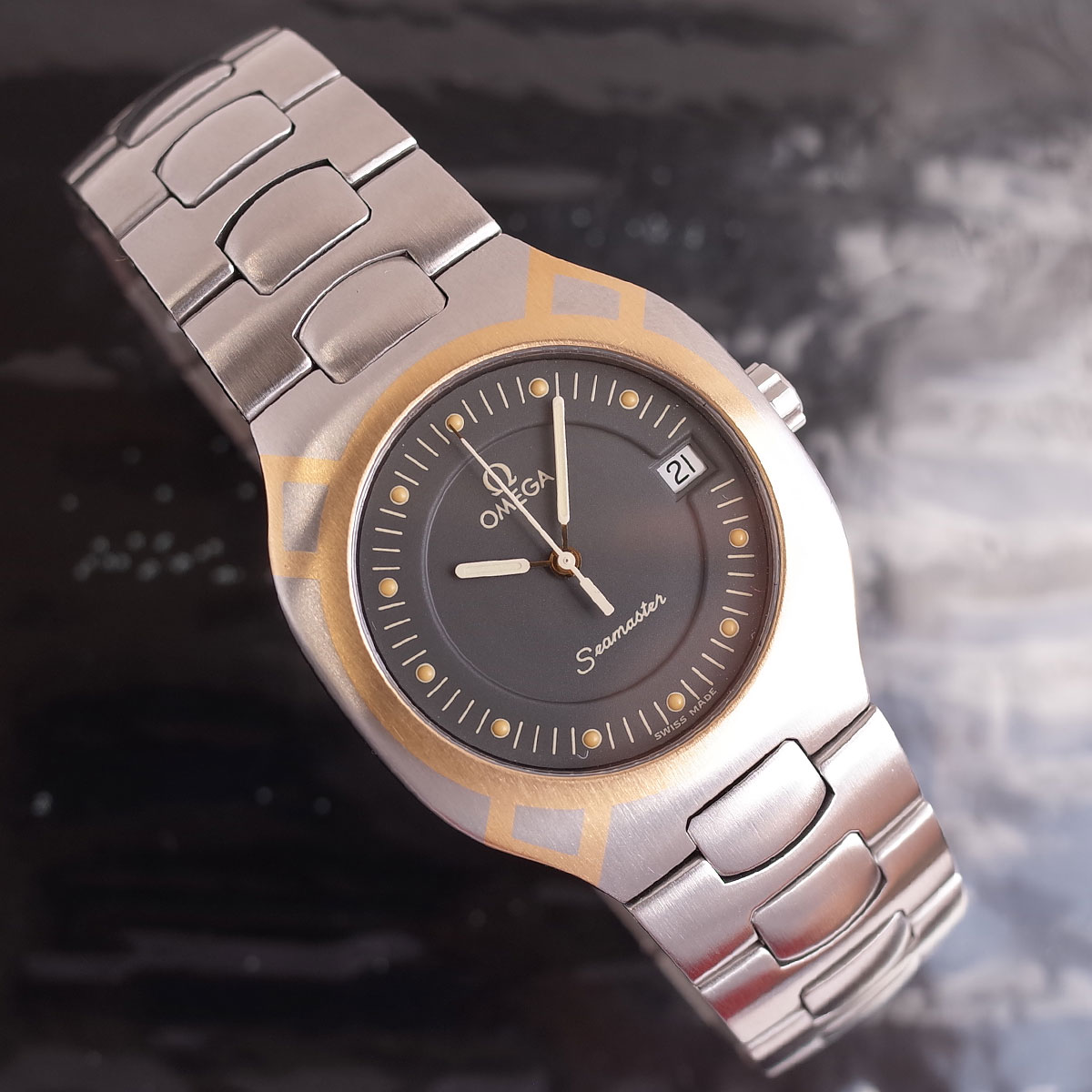 楽天市場】美品 オメガ シーマスター ポラリス デイト コンビ SS/YG