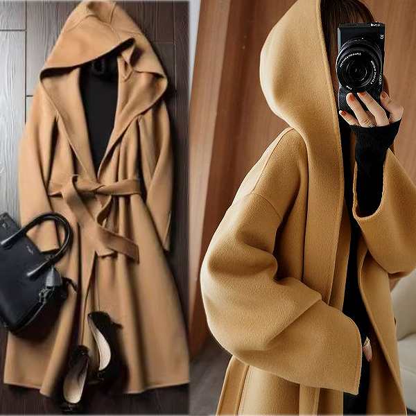 楽天市場】上品ロングコート フード付き ウール リバーコート ダブル