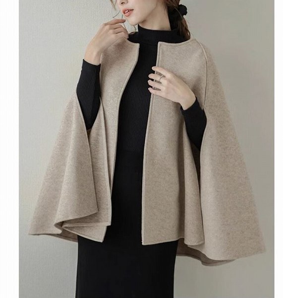 楽天市場】大人ポンチョ マント ケープ シンプル定番 防寒 暖かい女子