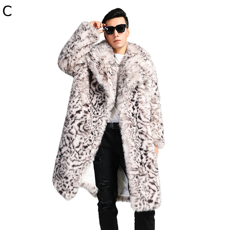 楽天市場】ファーコート ロングコート ヒョウ柄 メンズ 折り襟