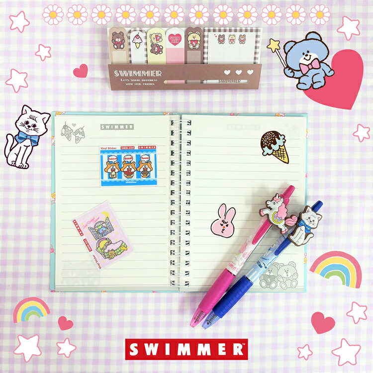 楽天市場】【スイマー】A6サイズWリングノート【SWIMMER】54297 54298