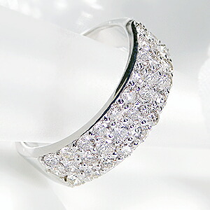 楽天市場】パヴェダイヤリング PT900 パヴェリング プラチナ