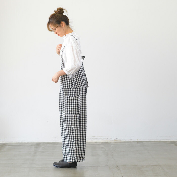 楽天市場】Gauze# ガーゼ ギンガム トラバイユ サロペット(全2色) G963