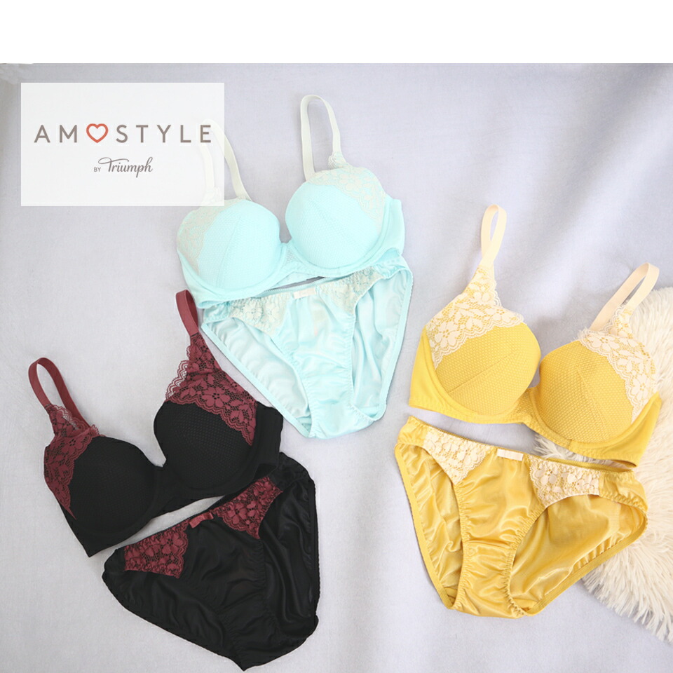 楽天市場】アモスタイル ブラジャー ショーツ セット ブラ＆ショーツ