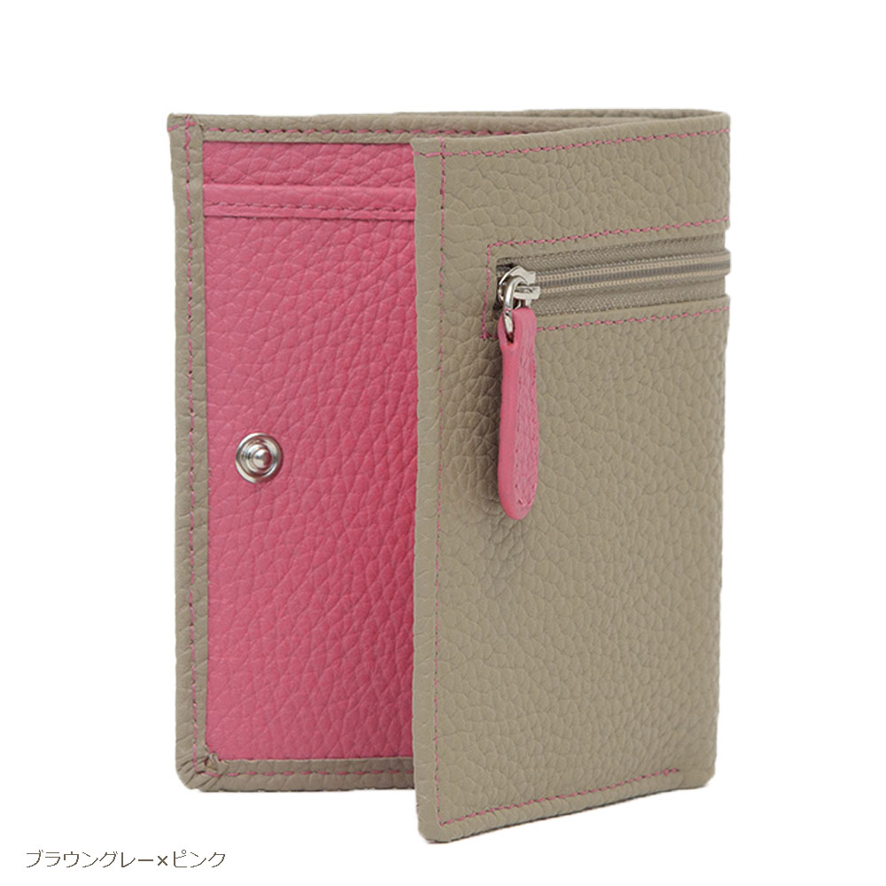 楽天市場】シュリンクレザー＆バイカラー二つ折り財布(本革 牛革 財布