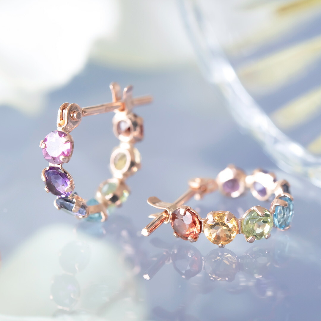 楽天市場】【お守りアミュレット♪】スナップピアス K10ピンクゴールド