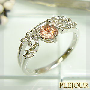 楽天市場】ストロベリークォーツ リング K18 フラワーモチーフ