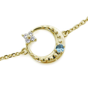 楽天市場】ブルートパーズ アンクレット 月 星モチーフ 10金