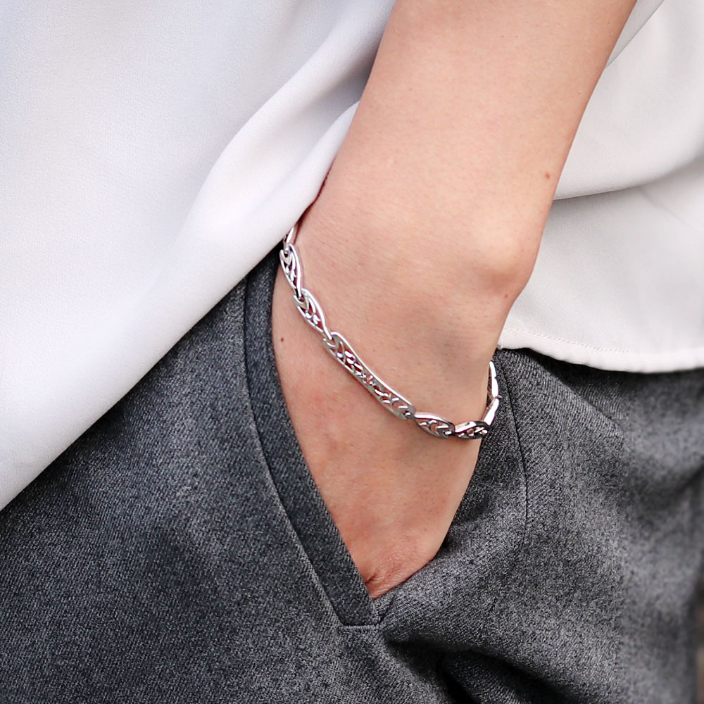 楽天市場】プラチナ ブレスレット メンズ 1月誕生石 メンズ