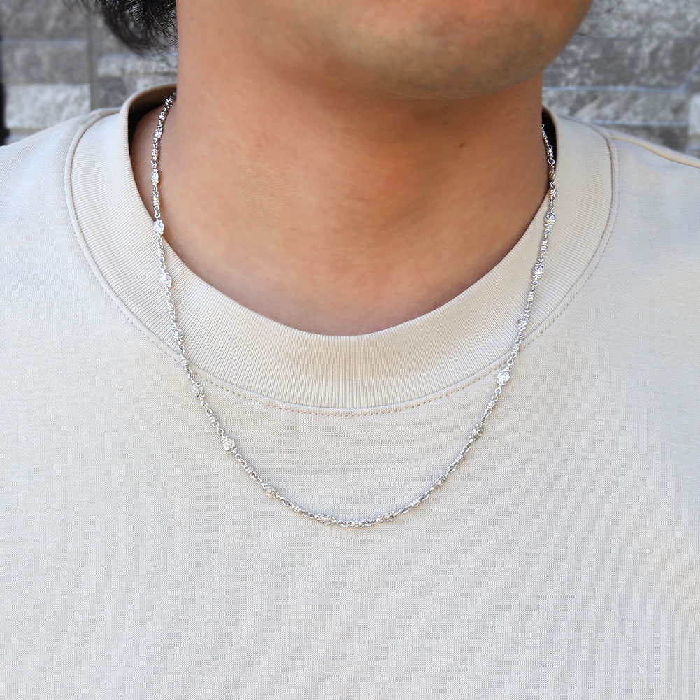 楽天市場】シルバー チェーン メンズ チェーン 薔薇 中折れクラスプ