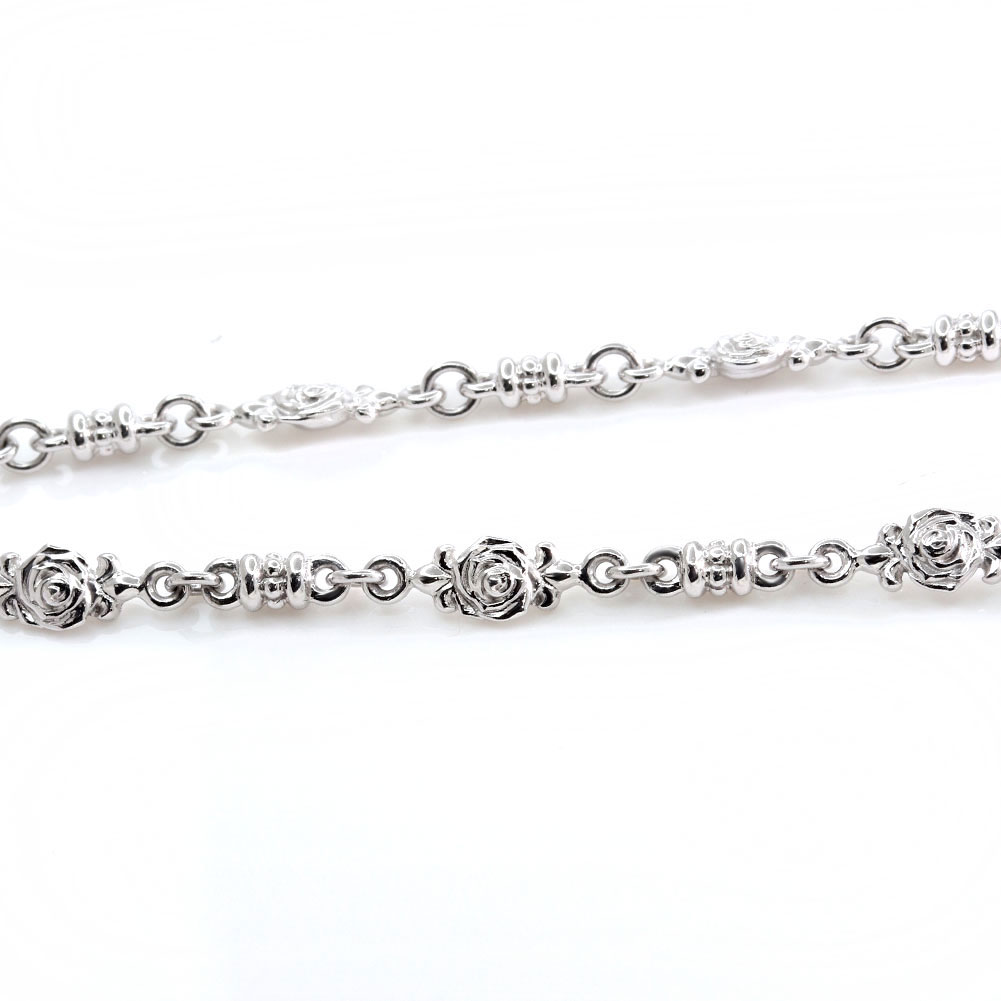 楽天市場】シルバー チェーン メンズ チェーン 薔薇 中折れクラスプ