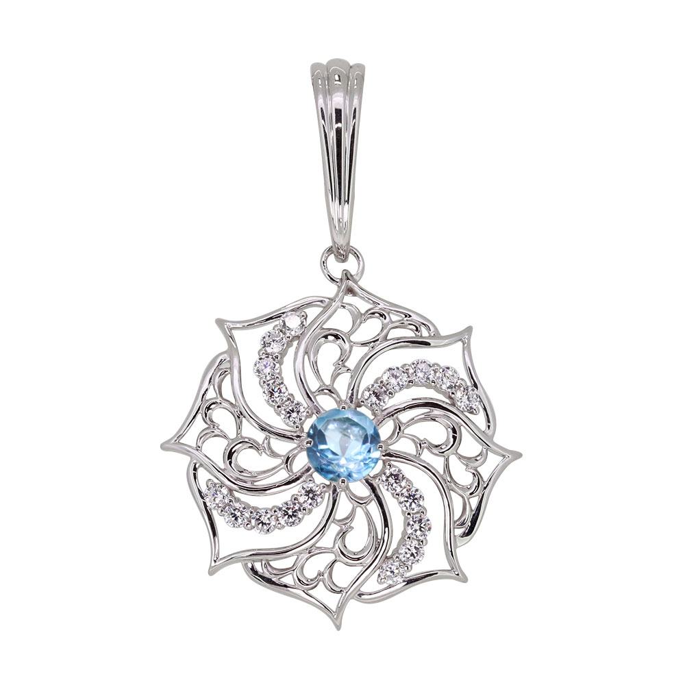 楽天市場】プラチナ ペンダントトップ ブルートパーズ メンズ 喜平