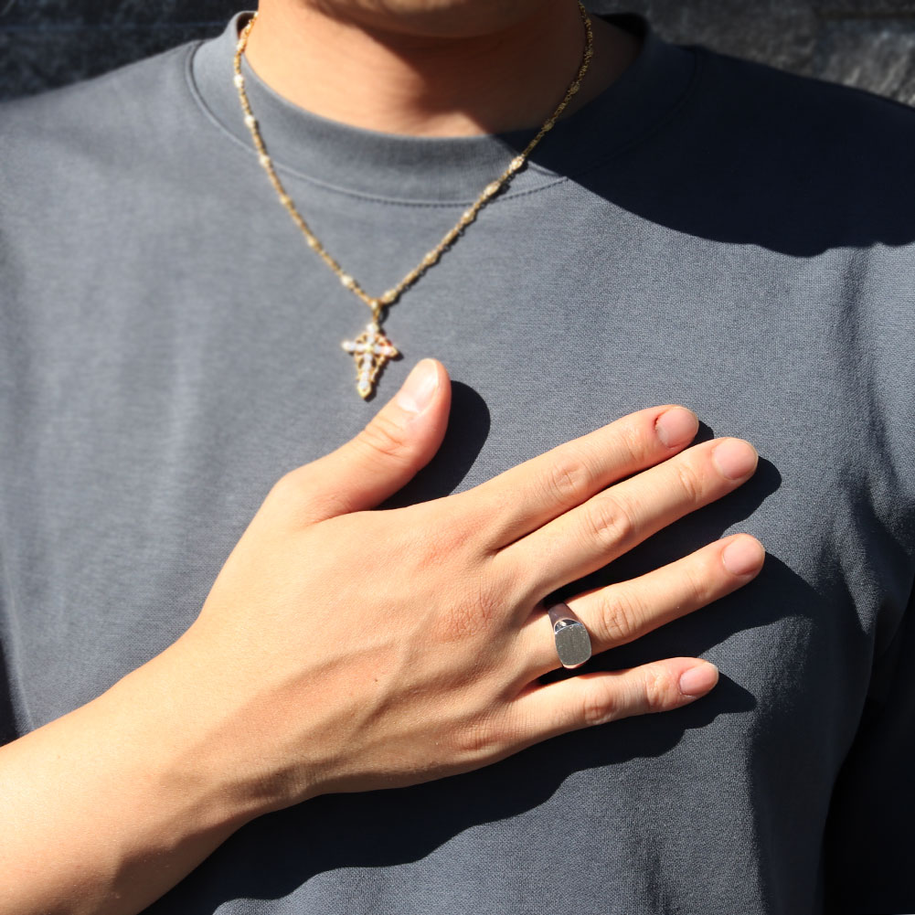 楽天市場】10金 地金 指輪 印台リング メンズ 印台 シグネットリング