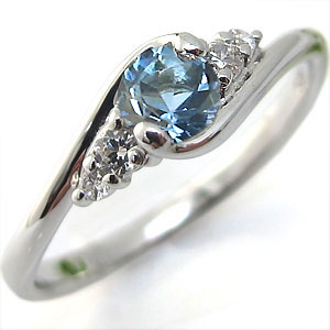 楽天市場】K18 アクアマリン リング 大粒 婚約指輪 エンゲージリング