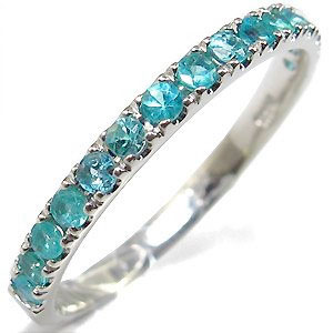 楽天市場】パライバトルマリン・リング・k18・ハーフエタニティ ・指輪