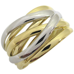 楽天市場】プラチナ 18金 コンビ リング 指輪 ラインリング : PLEJOUR