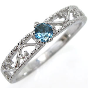 楽天市場】ピンキーリング 王冠 ブルートパーズ 指輪 18金 18k リング